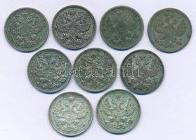 Orosz Birodalom 1868-1916. 20k Ag (9xklf) T:AU-F patina, ph.
Russian Empire 1868-1916. 20 Kopecks A...