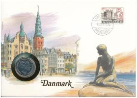 Dánia 1985. 1K felbélyegzett borítékban, bélyegzéssel, német nyelvű leírással T:UNC Denmark 1985. 1 Krone in envelope with stamp and cancellation, with German description C:UNC