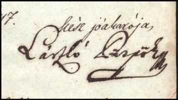 1847 Váradolaszi, Bémer László (1784-1862) nagyváradi püspök aláírása (László püspök) egyházi engedé...