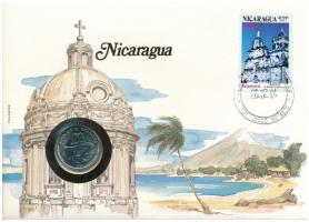 Nicaragua 1983. 50c acél felbélyegzett borítékon, bélyegzéssel, német nyelvű leírással T:UNC Nicaragua 1983. 50 Centavos steel in envelope with stamp and German description C:UNC