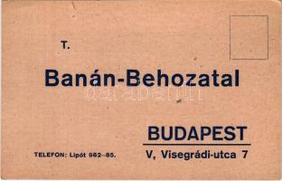 Banán-Behozatal. Budapest V. Visegrádi utca 7. Hátoldalon nyugatindiai banán megrendelőlap / Hungarian banana import. Order form on the backside (EK)