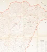 1973 A Magyar Népköztársaság államigazgatási térképe, a Központi Statisztikai Hivatal 1973. évi Hely...