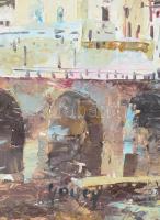 Göcsey József (1957-): Amalfi. Olaj, farost, jelzett. Fakeretben. 40x60 cm