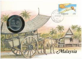 Malajzia 1987. 50s felbélyegzett borítékban, bélyegzéssel, német nyelvű leírással T:UNC Malaysia 1987. 50 Sen in envelope with stamp and cancellation, with German description C:UNC