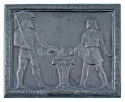 1944. "Futura Testedző Egyesület" egyoldalas fém plakett, hátoldalán "Női E.B. 1944 100 m III." gravírozással (46x56mm) T:AU kis patina