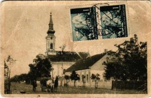 1943 Herkóca, Hrtkovci; utca, templom / street, church. TCV card (fl)