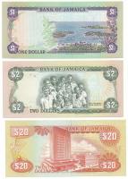 Jamaika 1990. 1$ + 1993. 2$ + 1996. 20$ T:AU, egyiken tűzőgéplyuk
Jamaica 1990. 1 Dollar + 1993. 2 ...
