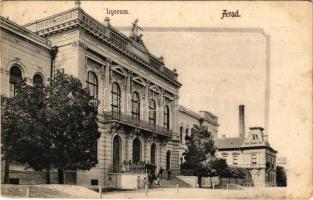 1909 Arad, Lyceum. Hátoldalon Pichler Sándor papír-, papíráru- és írószer nagykereskedő reklámja / school, advertisement on the backside (fl)