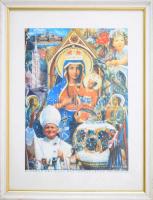 B. Hajdú László (1926-1998): Emléklap II. János Pál pápa magyarországi látogatása alkalmából. Nyomat...