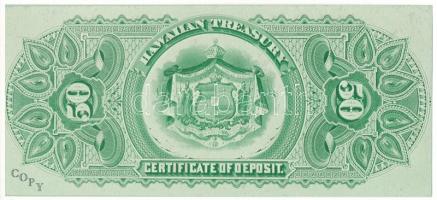 Hawaii DN(1879-1880) 50$ mintájára készült "COPY" jelzéssel ellátott replika (a másolatot ...