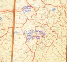 1950 Magyarország közigazgatási térképe, szerk.: Turner István, 1 : 500.000, Bp., Honvéd Sajtó és La...