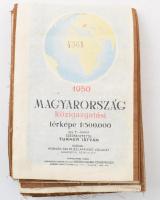 1950 Magyarország közigazgatási térképe, szerk.: Turner István, 1 : 500.000, Bp., Honvéd Sajtó és La...