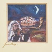 Michael Folickmann: 3 db izraeli judaika témájú ábrázolás. Nyomat, mindegyik jelzett. Hátoldalán cím...