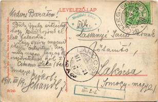 1911 Léka, Lockenhaus; templom. Kopfstein Mór utóda kiadása / Kirche / church (EK)