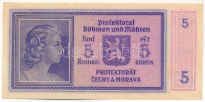 Német Harmadik Birodalom / Cseh-Morva Protektorátus 1940. 5K "B051" T:AU German Third Reic...