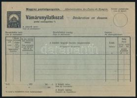 ~1926 Használatlan vámárunyilatkozat