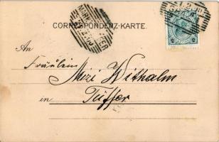 1900 Fleur de Chemin I. Art Nouveau lady. Verlag Back &amp; Schmitt Wien Serie No. 1030. litho s...