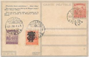 1920 Népeinkkel fizetni számláitokat? Soha! Soha! / Au Grand Jamais! / Hungarian irredenta art postc...
