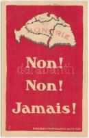 1920 Nem! Nem! Soha! Országos Propaganda Bizottság kiadása / "Non! Non! Jamais!" Hungarian irredenta propaganda, Treaty of Trianon (ázott / wet damage)