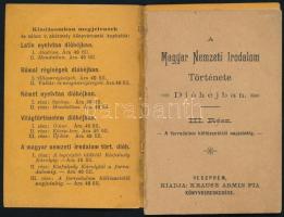 A Magyar Nemzeti Irodalom története dióhéjban III. rész. Veszprém, Krausz Armin és Fia. Kiadói papír...