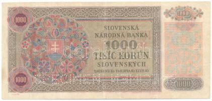 Szlovákia 1940. 1000K "6R4 105451", "SPECIMEN (MINTA)" perforációval T:F Slovaki...
