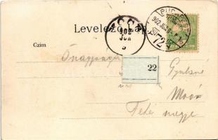 1902 Budapest VIII. József körút (Nagykörút), Hotel Rémi szálloda, villamos, M. kir. Technológiai Ip...