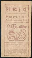 Kirilovszky Leó műórás, aranyműves Marosvásárhely számolócédula, sérülésekkel