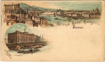 Budapest, Grand Hotel Hungária, Corso. C.J. Burger Art Nouveau litho (EK)