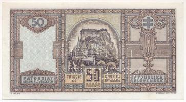 Szlovákia 1940. 50K "Mf 342946" "SPECIMEN (MINTA)" perforációval T:AU Slovakia 1...