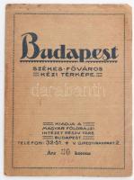 cca 1920 Budapest székesfőváros kézi térképe, 1:25 000, rajzolta: Kogutowicz Manó, szakadással, 62×4...