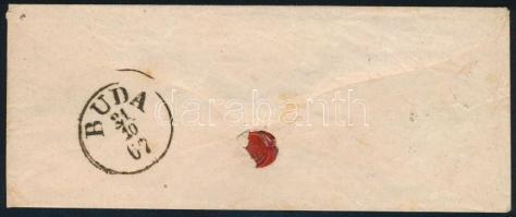 1867 5kr levélen "POZSONY" - "BUDA"