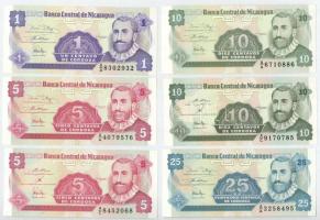 Nicaragua DN(1991) 1c + 5c (2x) + 10c (2x) + 25c Nicaragua ND(1991) 1 Centavo + 5 Centavos (2x) + 10 Centavos (2x) + 25 Centavos Krause P#167, P#168, P#169, P#170