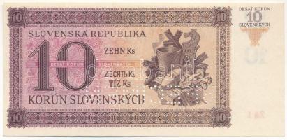 Szlovákia 1943. 10K "SPECIMEN" perforációval, "Zn 1 336656" T:AU / Slovakia 1943...