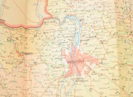 1957 A Magyar Népköztársaság közigazgatási térképe, 1 : 500.000, Bp., Kartográfiai Vállalat, kisebb ...