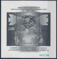 1987 Csúcstalálkozó blokk feketenyomat zöld sorszámmal (8.000)