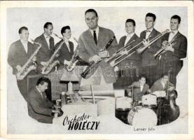 Orchester Holéczy, hátoldalán a zenekar tagjainak aláírásaival. Foto Lerner / Hungarian orchestra, with signatures on the backside (non PC) (EM)