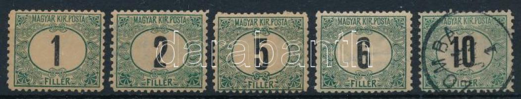 1903 Zöldportó I. 5 klf érték 11 1/2 fogazással (43.000)