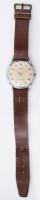 Delbana svájci kézi felhúzós karóra. Működőképes, régi bőr szíjjal. d: 36 mm