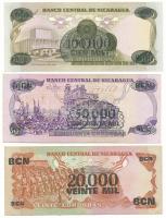 Nicaragua 1987. 20C fekete "20.000C" felülbélyegzéssel + 50C fekete "50.000C" fe...