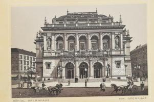 cca 1880 Budapest nevezetességeit bemutató litho leporelló, feliratozott képekkel, hibákkal