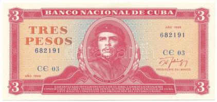 Kuba 1989. 3P "Che Guevara" T:UNC Cuba 1989. 3 Pesos "Che Guevara" C:UNC Krause P#107b