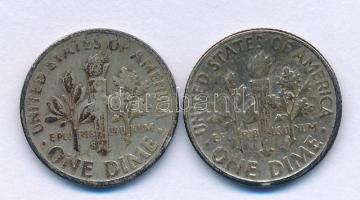 Amerikai Egyesült Államok 1948-1950. 10c Ag "Roosevelt" (2xklf) T:VF patina
USA 1948-1950...