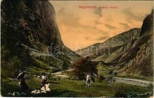 1916 Nagyenyed, Aiud; Kőközi részlet, hegy. Kiadja Földes Ede / Cheile Valisoarei / rock gorge (EK)