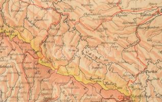 1915 Galícia és Bukovina térképe, 1 : 900.000, Bp., Magyar Földrajzi Intézet R.T., kis szakadásokkal...