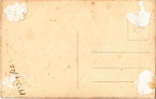 1933 Magyar katona műtermi fotója / Hungarian military, soldier. photo (ragasztónyom / glue marks)