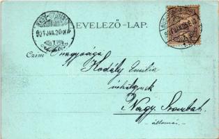 1901 Érsekújvár, Nové Zámky; Kossuth Lajos tér, templom, tér. Conlegner J. és Fia kiadása / church, ...