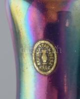 Iparművészeti Vállalat irizáló mázas váza, jelzett, m: 21,5 cm