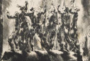 Aba-Novák Vilmos (1894-1941): Vízözön. Rézkarc, papír, nyomtatott jelzéssel, lapszéli egészen apró h...