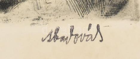 Aba-Novák Vilmos (1894-1941): Vízözön. Rézkarc, papír, nyomtatott jelzéssel, lapszéli egészen apró h...