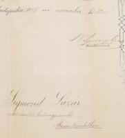 1897 Bp., Csendőrfőhadnaggyá való előléptetés oklevele